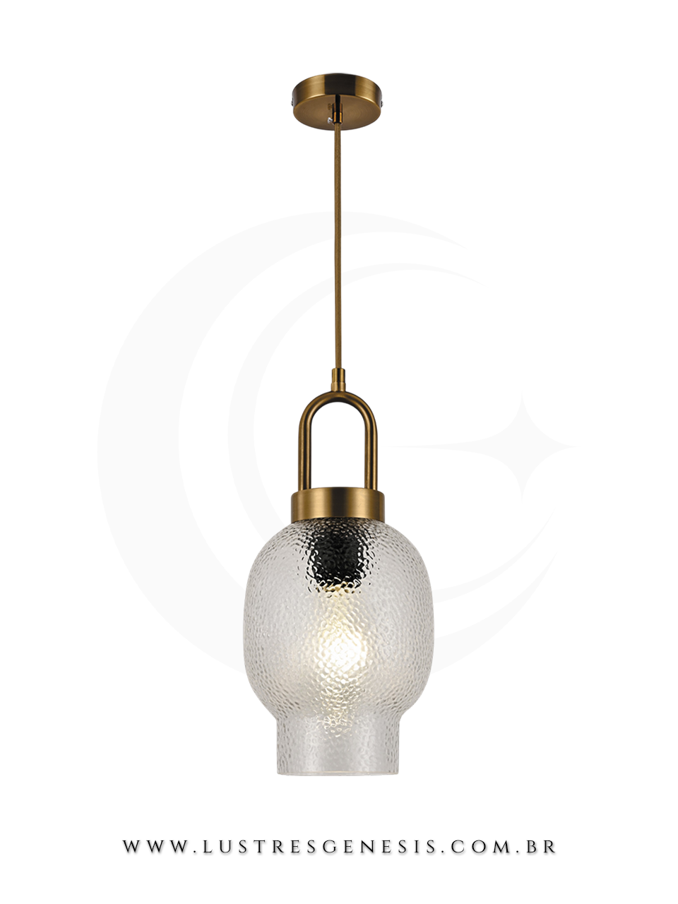 A Luminaria Pendente com acabamento em metal bronze e cupula de vidro transparente e ideal para renovar seu ambiente.